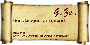 Gerstmayer Zsigmond névjegykártya